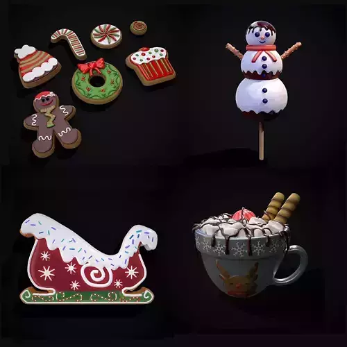 Christmas Prop Mix Thirteen 3D Model Collection