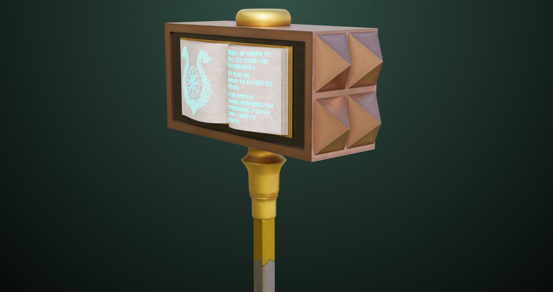 Battle Hammer 09 All PBR Textures Included Low-poly 3D model_16