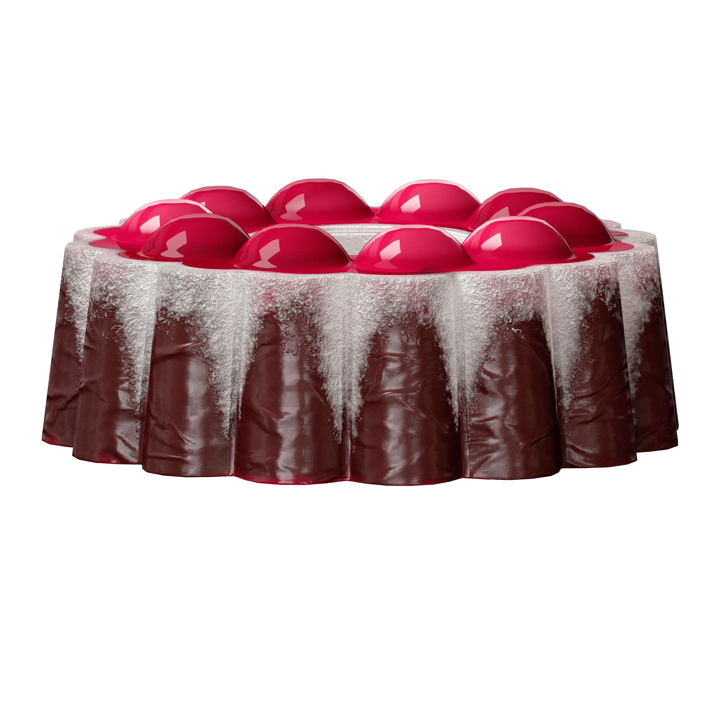 Dessert chocolate Cake Pudding in chocolate 3D model_1