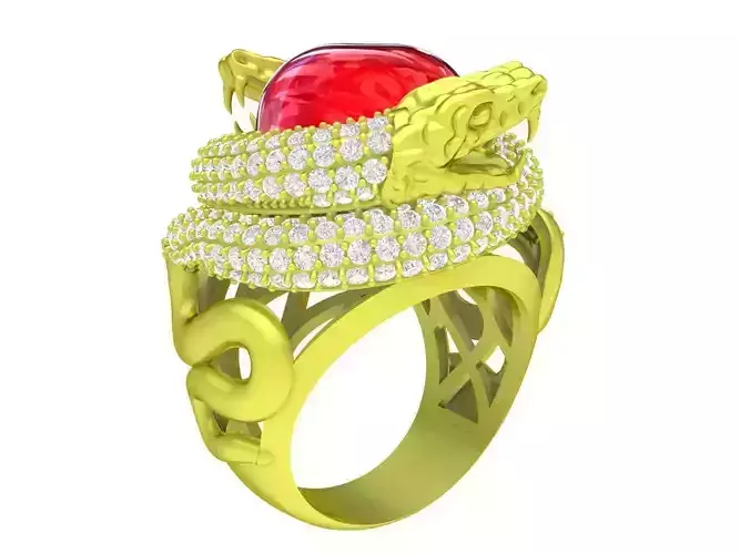 zodiac oval ruby and diamond snake ring 4095