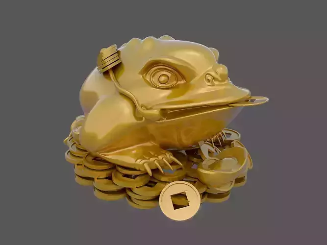 Sculpture-003 gold frog 3D model