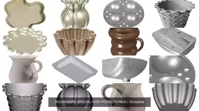 HOUSEWARE SPECIAL HIGH POLYGON PACK 3D Model Collection