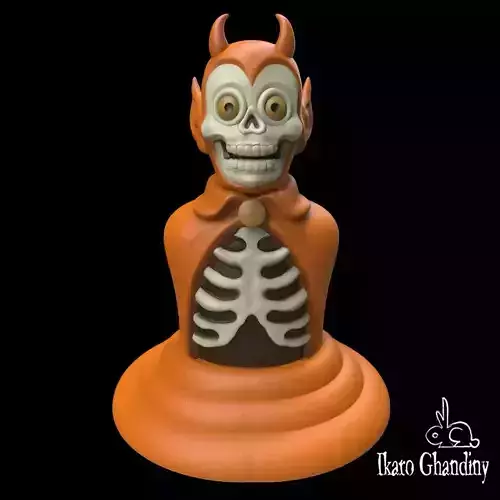 Devilskull orange skeleton figurine