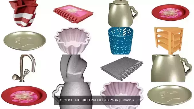 STYLISH INTERIOR PRODUCTS PACK 3D Model Collection