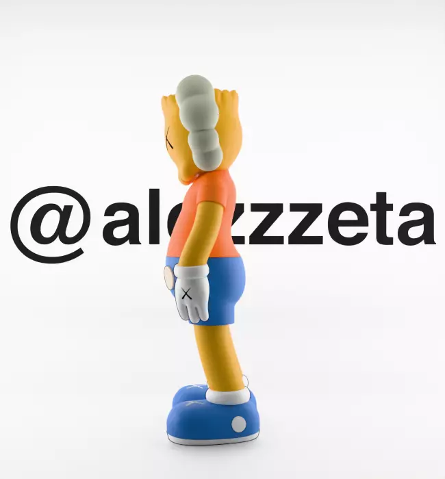 Kaws Bart Simpson Textured Low-poly 3D model_10