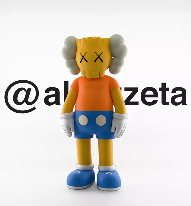Kaws Bart Simpson Textured Low-poly 3D model_2