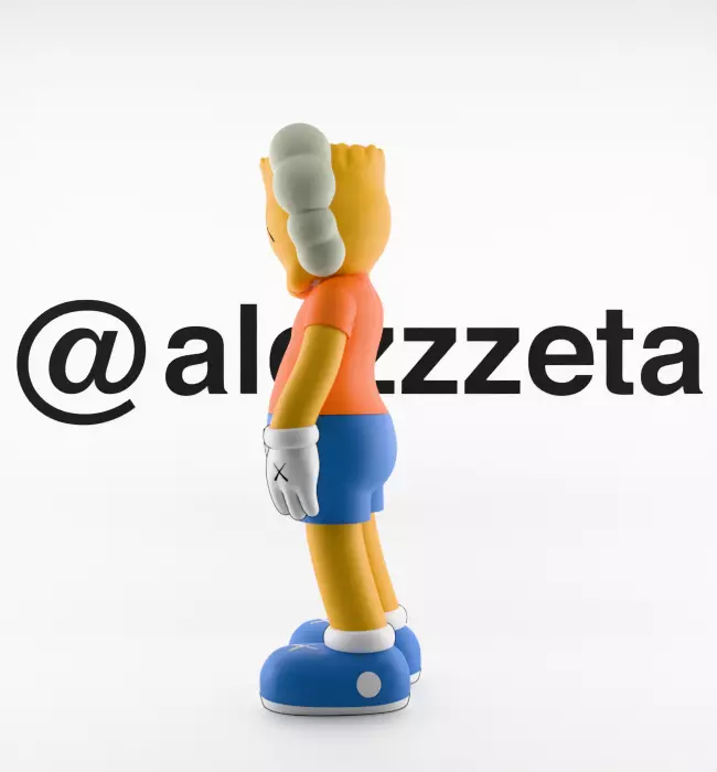 Kaws Bart Simpson Textured Low-poly 3D model_11