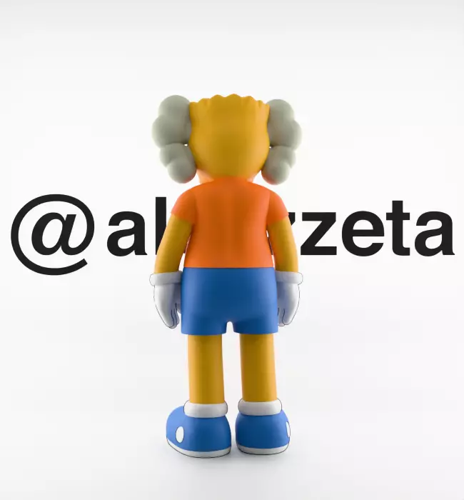 Kaws Bart Simpson Textured Low-poly 3D model_18