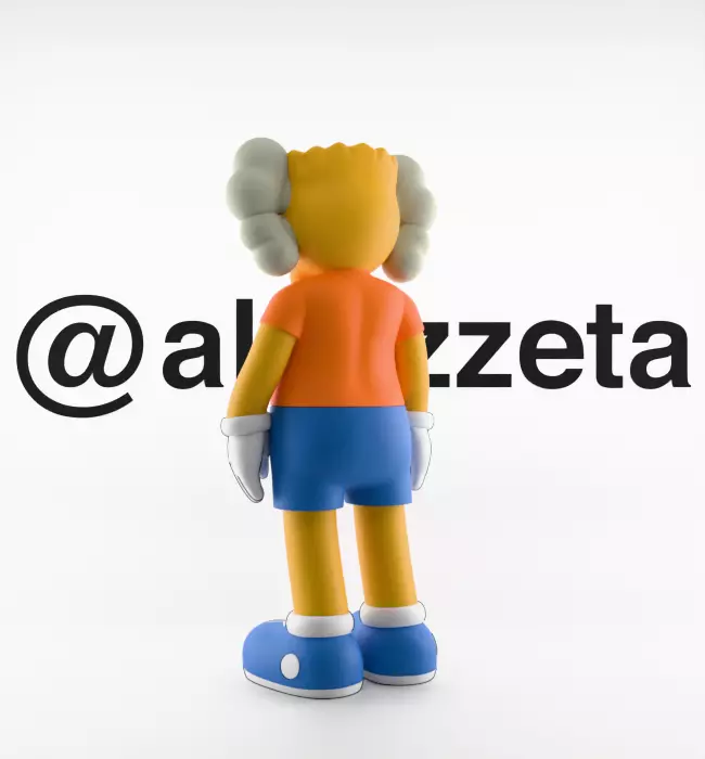 Kaws Bart Simpson Textured Low-poly 3D model_16
