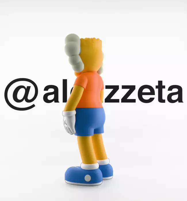Kaws Bart Simpson Textured Low-poly 3D model_13