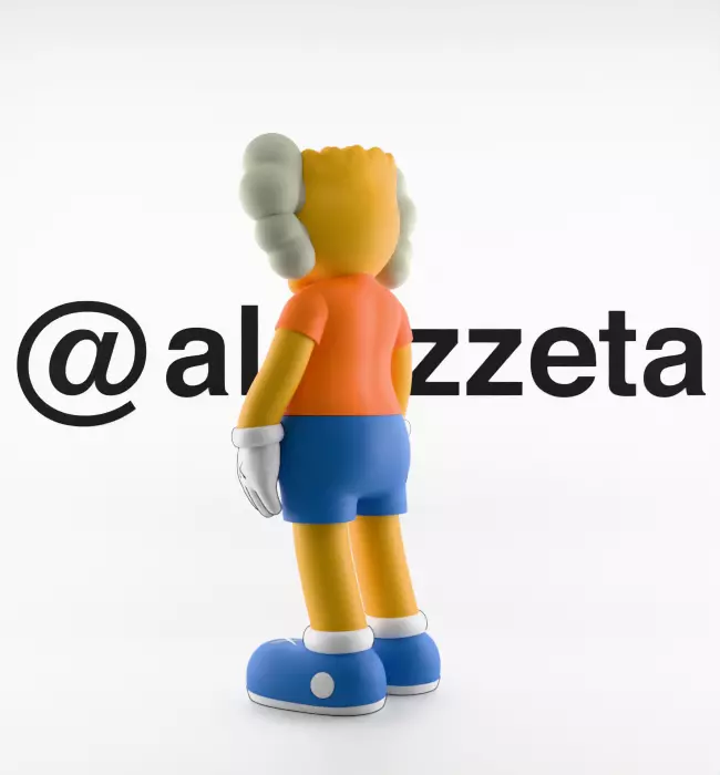Kaws Bart Simpson Textured Low-poly 3D model_14