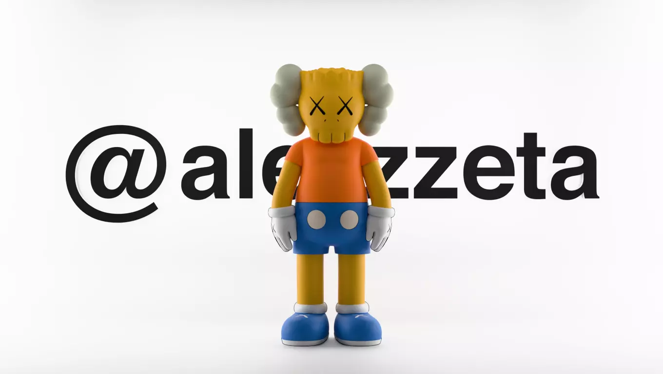 Kaws Bart Simpson Textured Low-poly 3D model_0