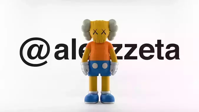 Kaws Bart Simpson Textured Low-poly 3D model
