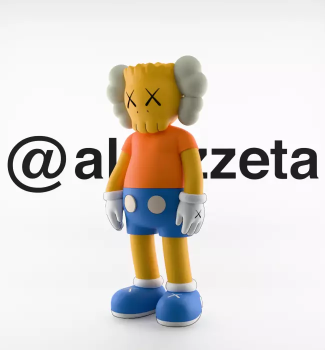 Kaws Bart Simpson Textured Low-poly 3D model_4