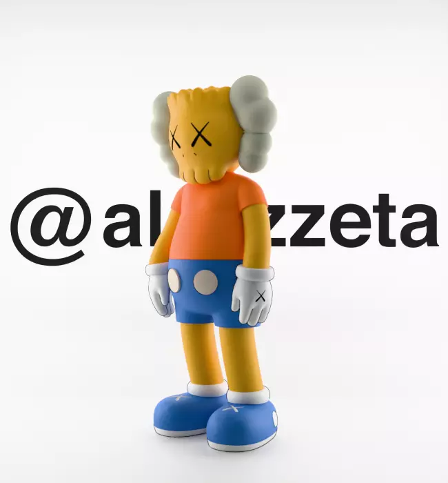 Kaws Bart Simpson Textured Low-poly 3D model_5