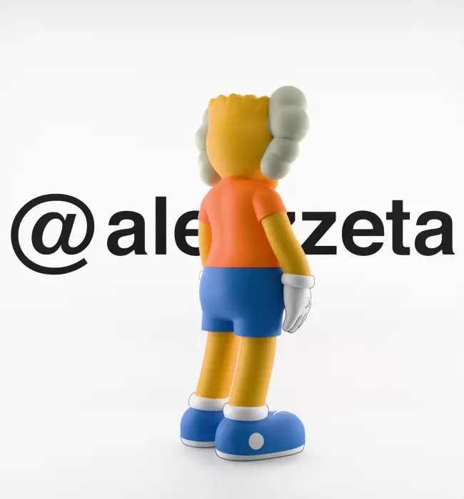 Kaws Bart Simpson Textured Low-poly 3D model_24