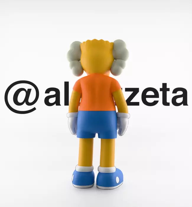 Kaws Bart Simpson Textured Low-poly 3D model_20