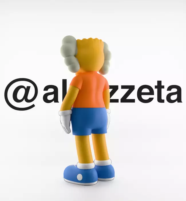 Kaws Bart Simpson Textured Low-poly 3D model_15