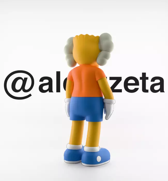 Kaws Bart Simpson Textured Low-poly 3D model_22