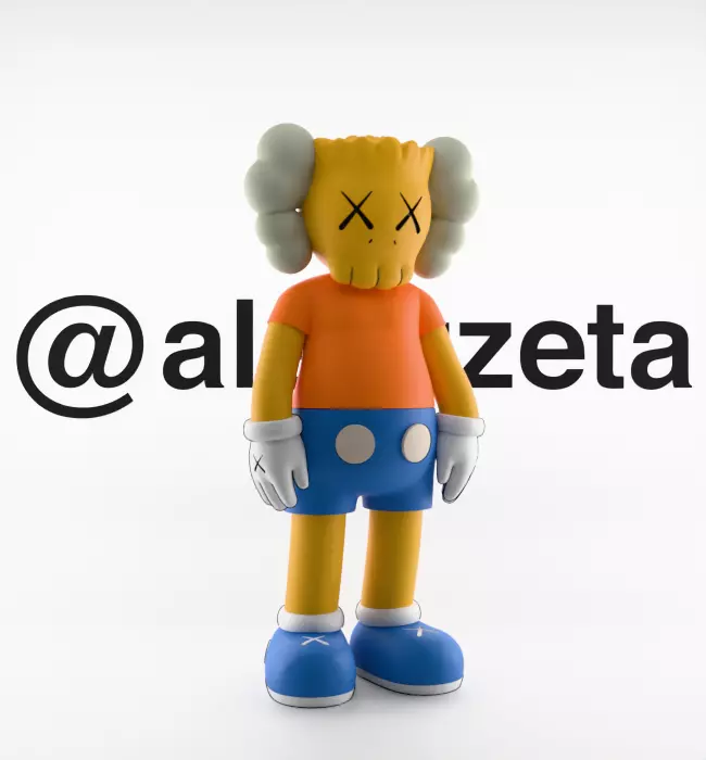 Kaws Bart Simpson Textured Low-poly 3D model_35