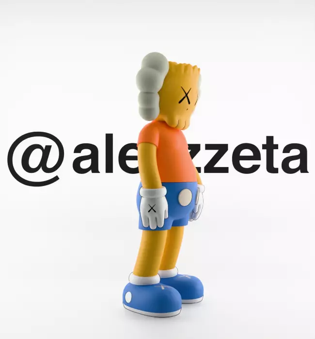 Kaws Bart Simpson Textured Low-poly 3D model_31