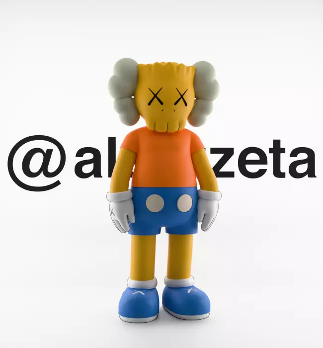 Kaws Bart Simpson Textured Low-poly 3D model_36