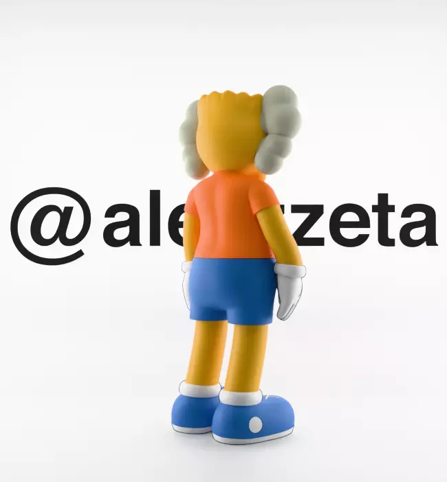 Kaws Bart Simpson Textured Low-poly 3D model_23