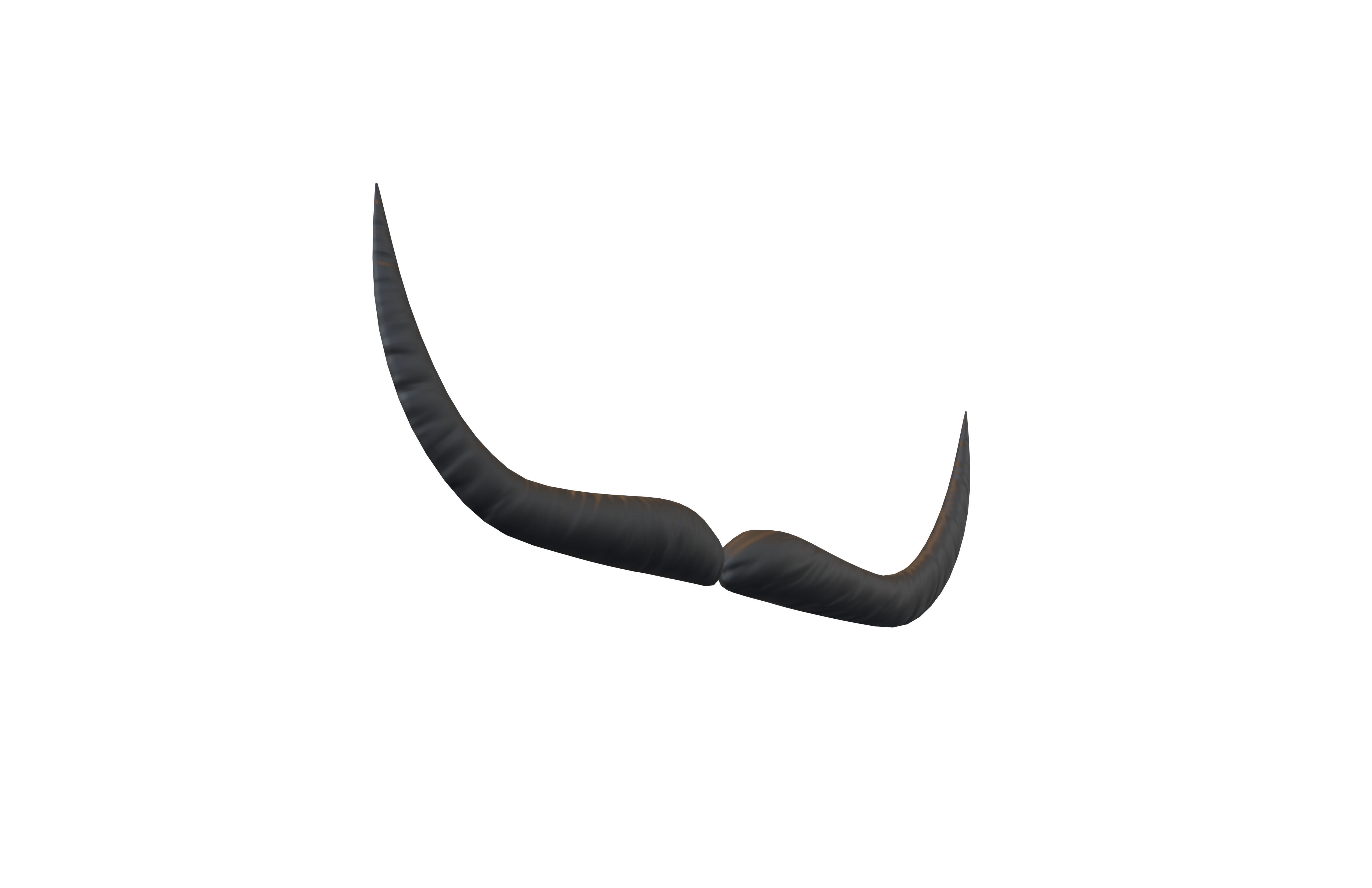Cartoon Mustache v1 001 Low-poly 3D model_1