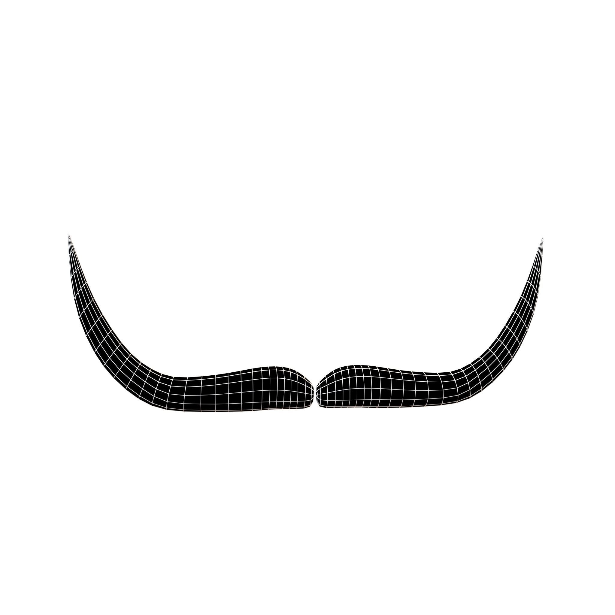 Cartoon Mustache v1 001 Low-poly 3D model_4