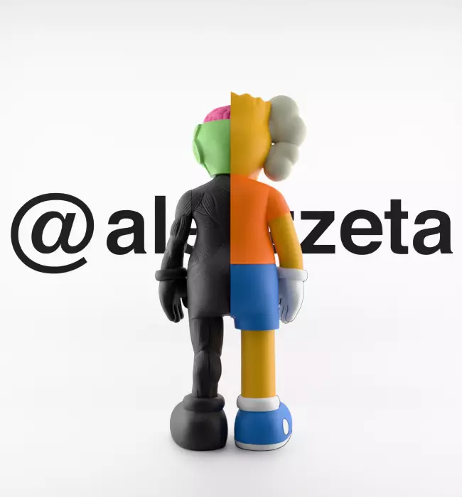 Kaws Bart Simpson Flayed Open Textured Low-poly 3D model_19