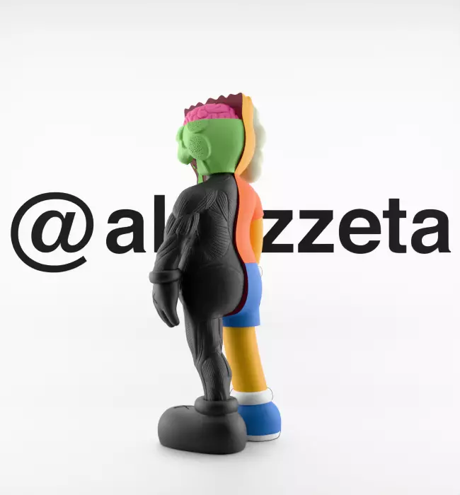 Kaws Bart Simpson Flayed Open Textured Low-poly 3D model_14