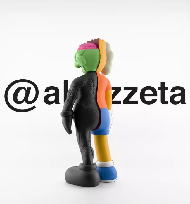 Kaws Bart Simpson Flayed Open Textured Low-poly 3D model_15