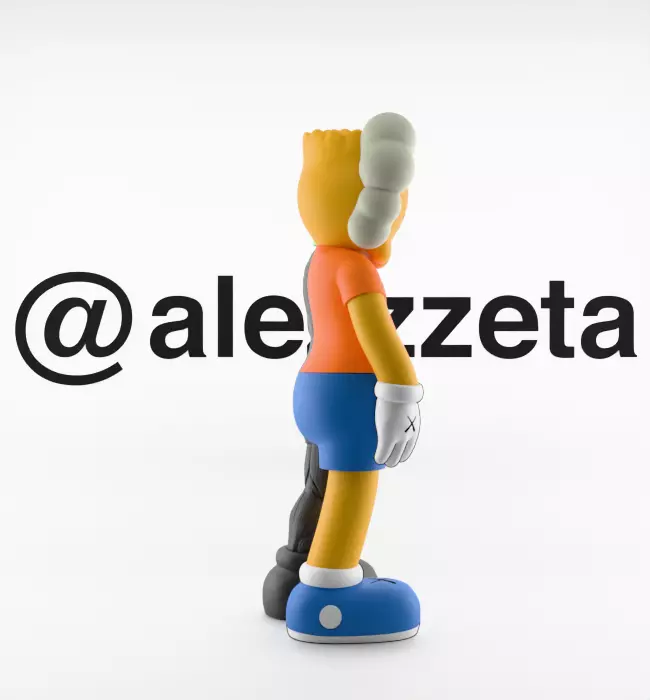 Kaws Bart Simpson Flayed Open Textured Low-poly 3D model_26