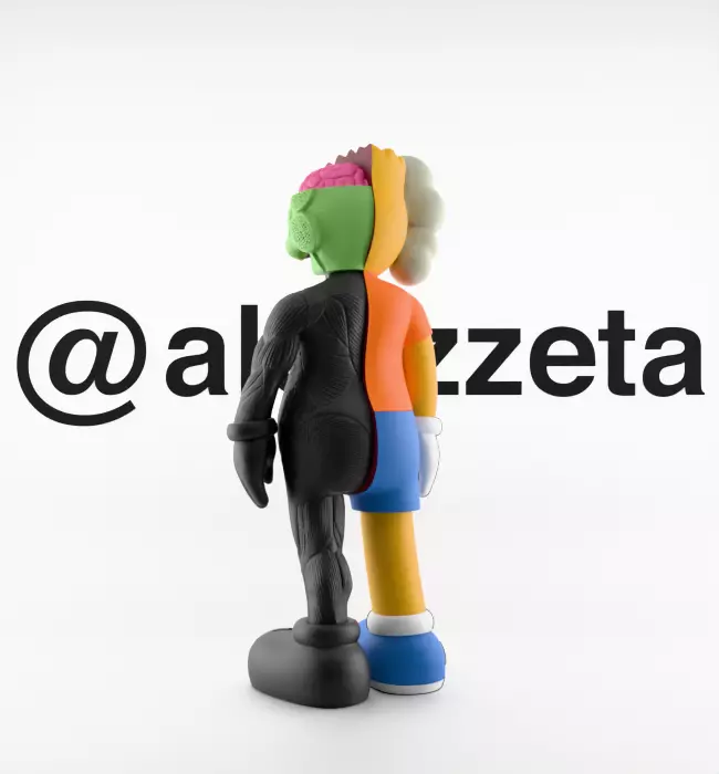 Kaws Bart Simpson Flayed Open Textured Low-poly 3D model_16