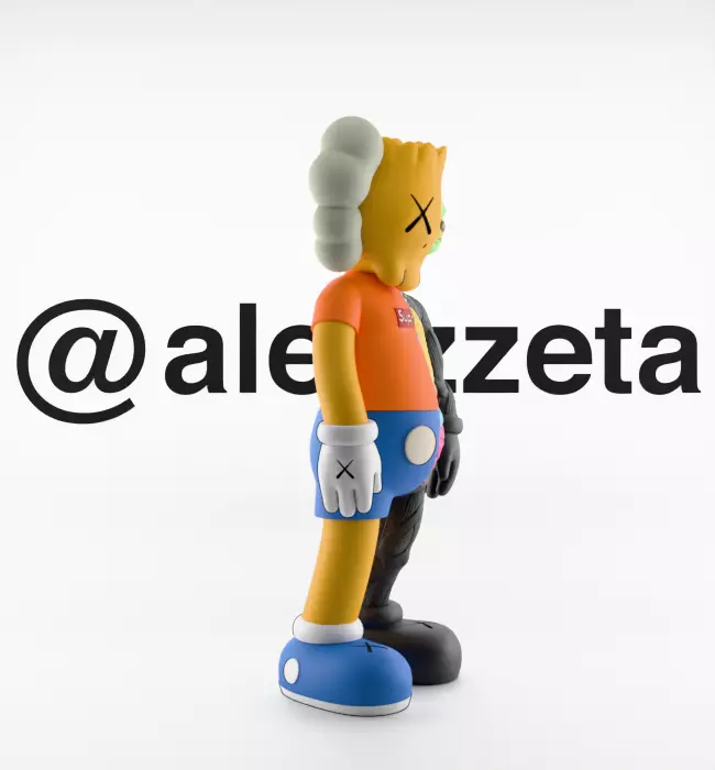 Kaws Bart Simpson Flayed Open Textured Low-poly 3D model_31