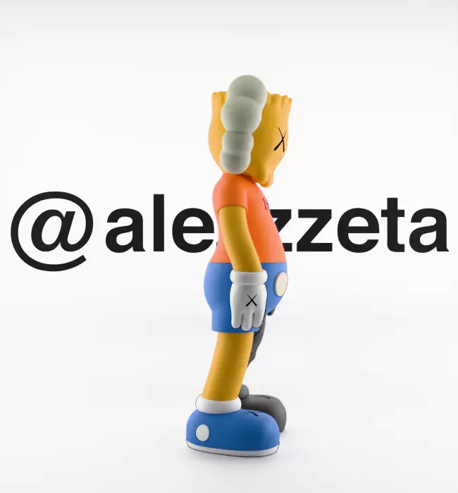 Kaws Bart Simpson Flayed Open Textured Low-poly 3D model_29