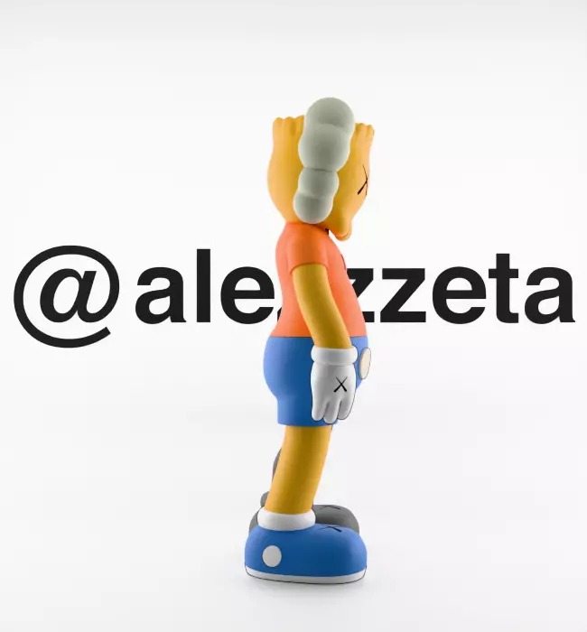 Kaws Bart Simpson Flayed Open Textured Low-poly 3D model_28