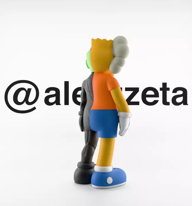 Kaws Bart Simpson Flayed Open Textured Low-poly 3D model_23