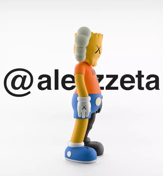 Kaws Bart Simpson Flayed Open Textured Low-poly 3D model_30