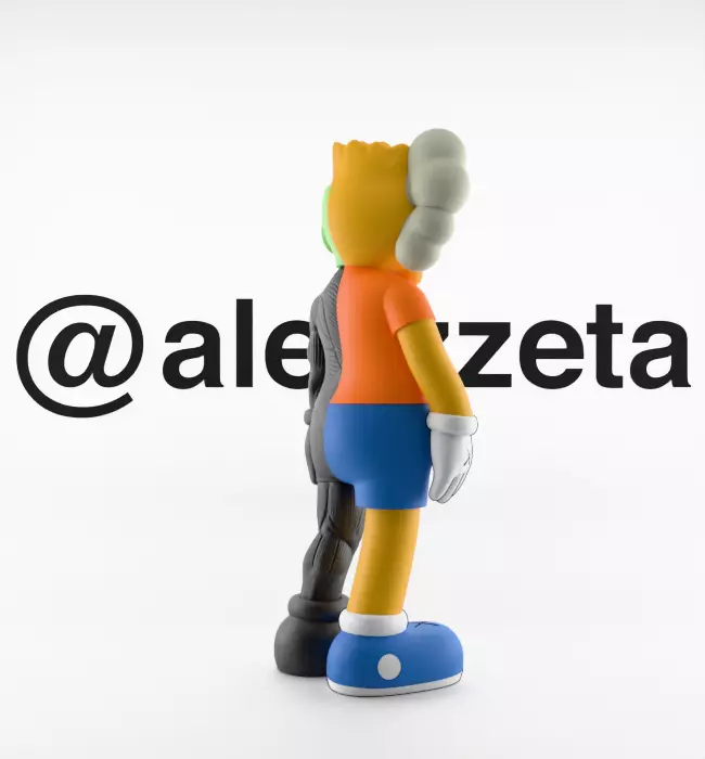 Kaws Bart Simpson Flayed Open Textured Low-poly 3D model_24