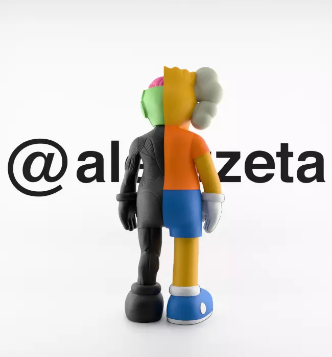 Kaws Bart Simpson Flayed Open Textured Low-poly 3D model_20