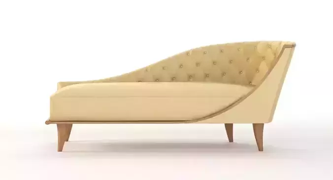 Grand 1940s French Tufted Classic Luxury Sycamore Chaise