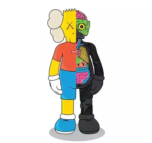 Kaws Bart Simpson Flayed Open for Print 3D print model