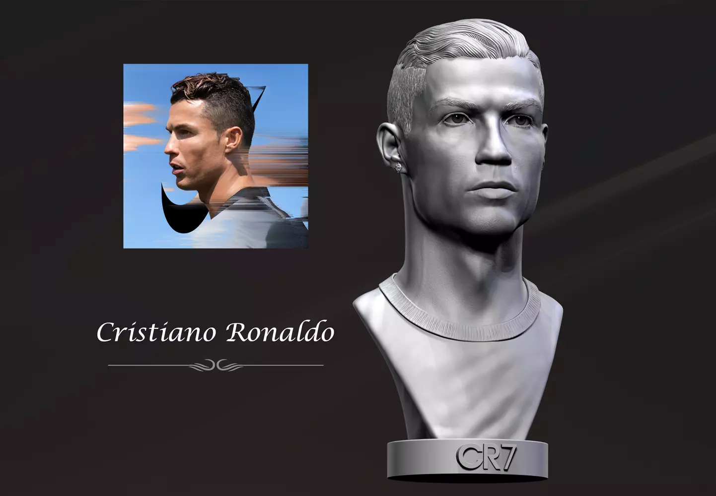 Cristiano Ronaldo 3D print model_0