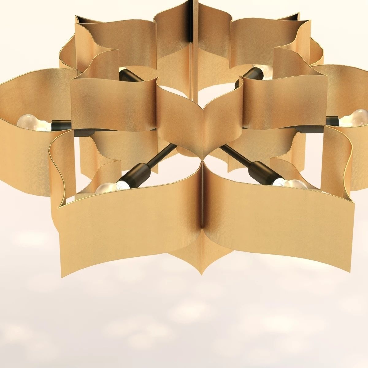 Grand Lotus Chandelier 3D model_6