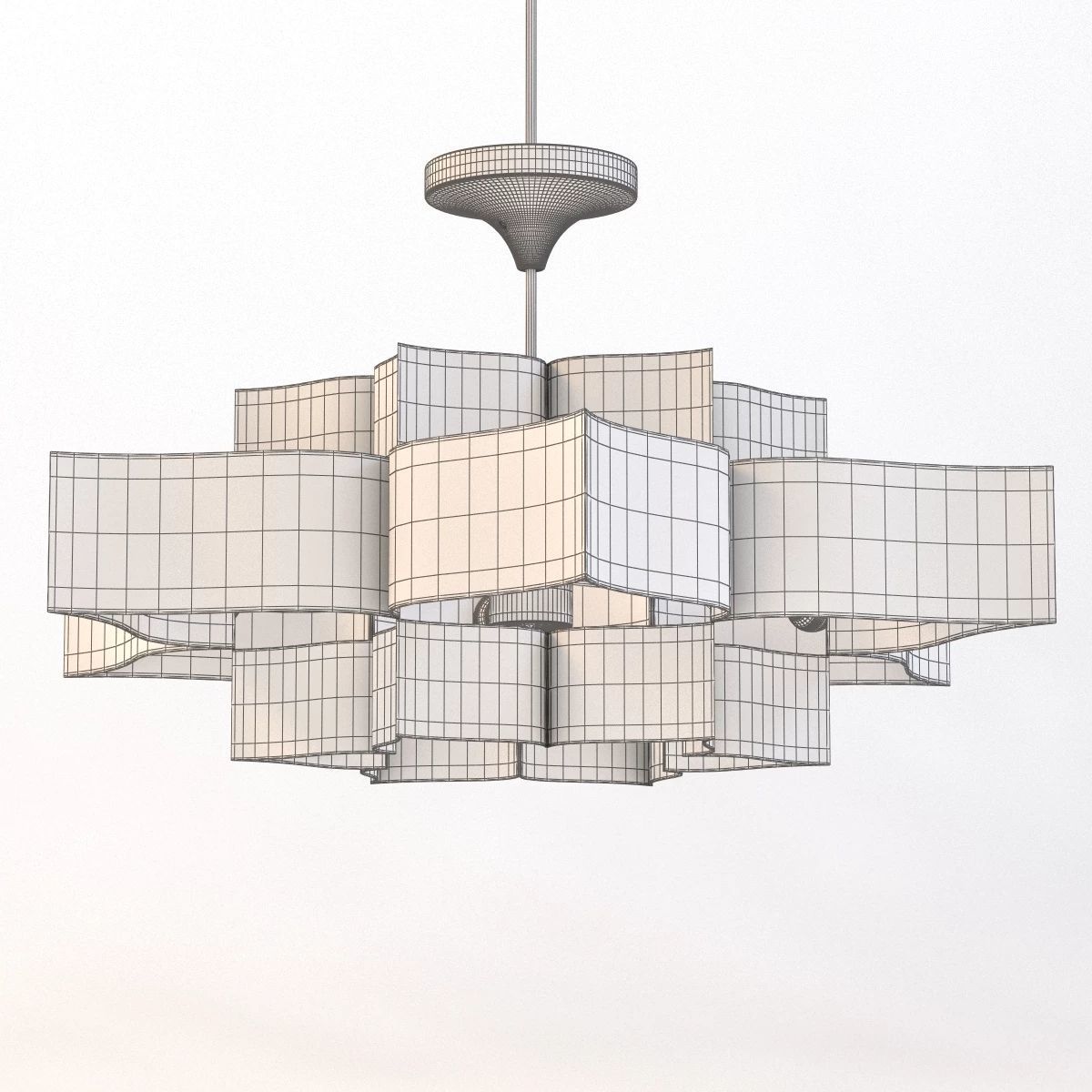 Grand Lotus Chandelier 3D model_8