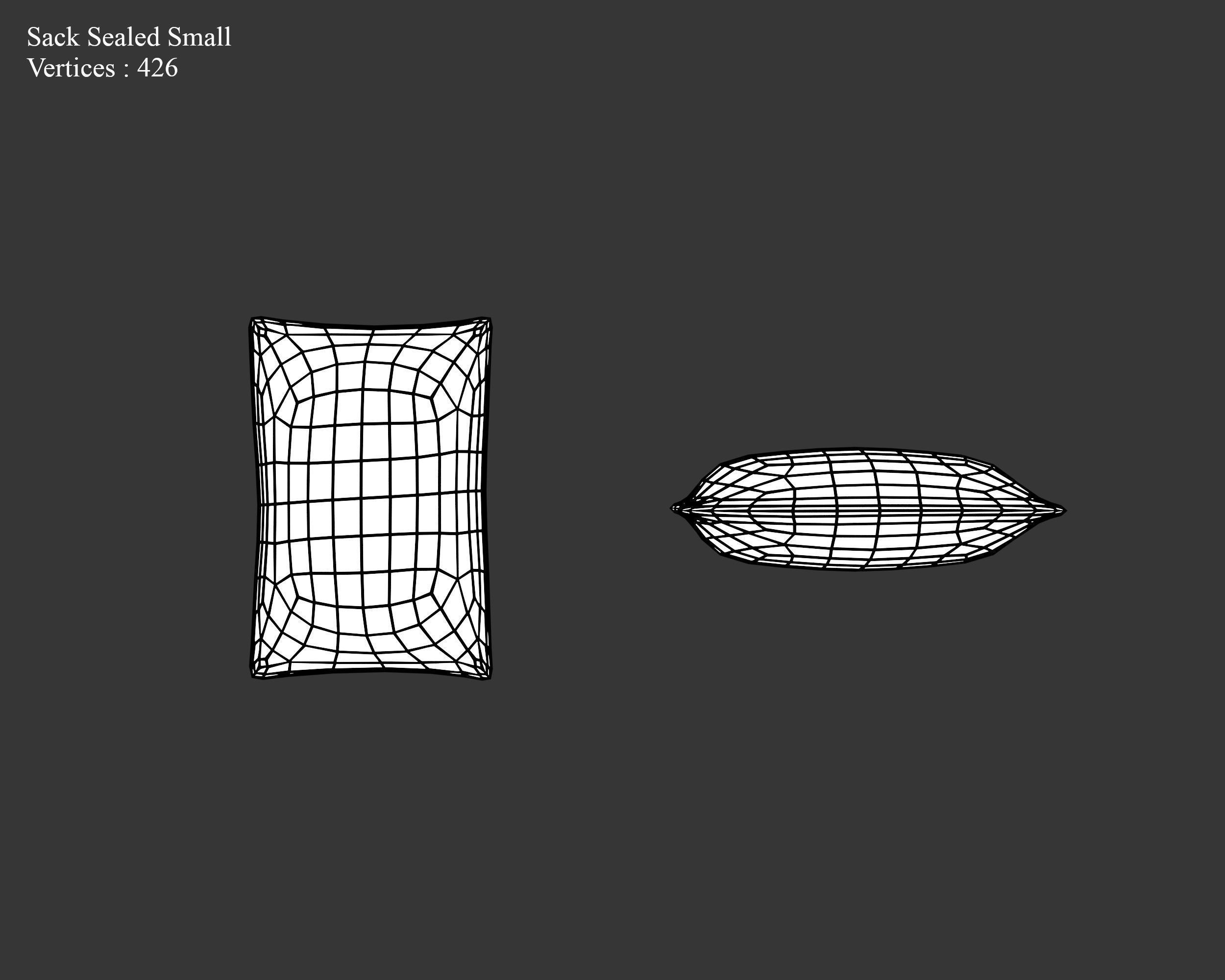 Medieval Containers Burlap Sacks Low-poly 3D model_29