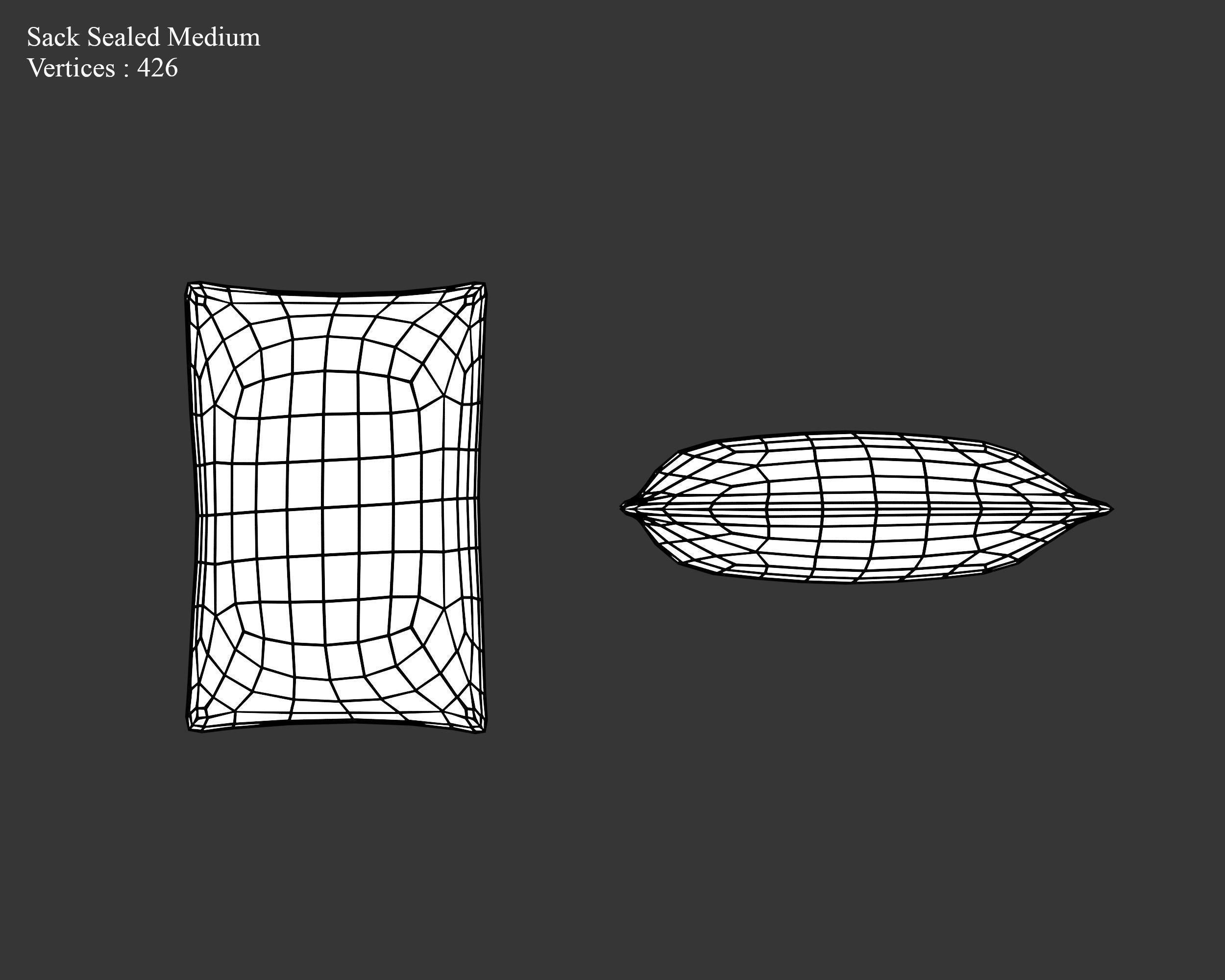 Medieval Containers Burlap Sacks Low-poly 3D model_26