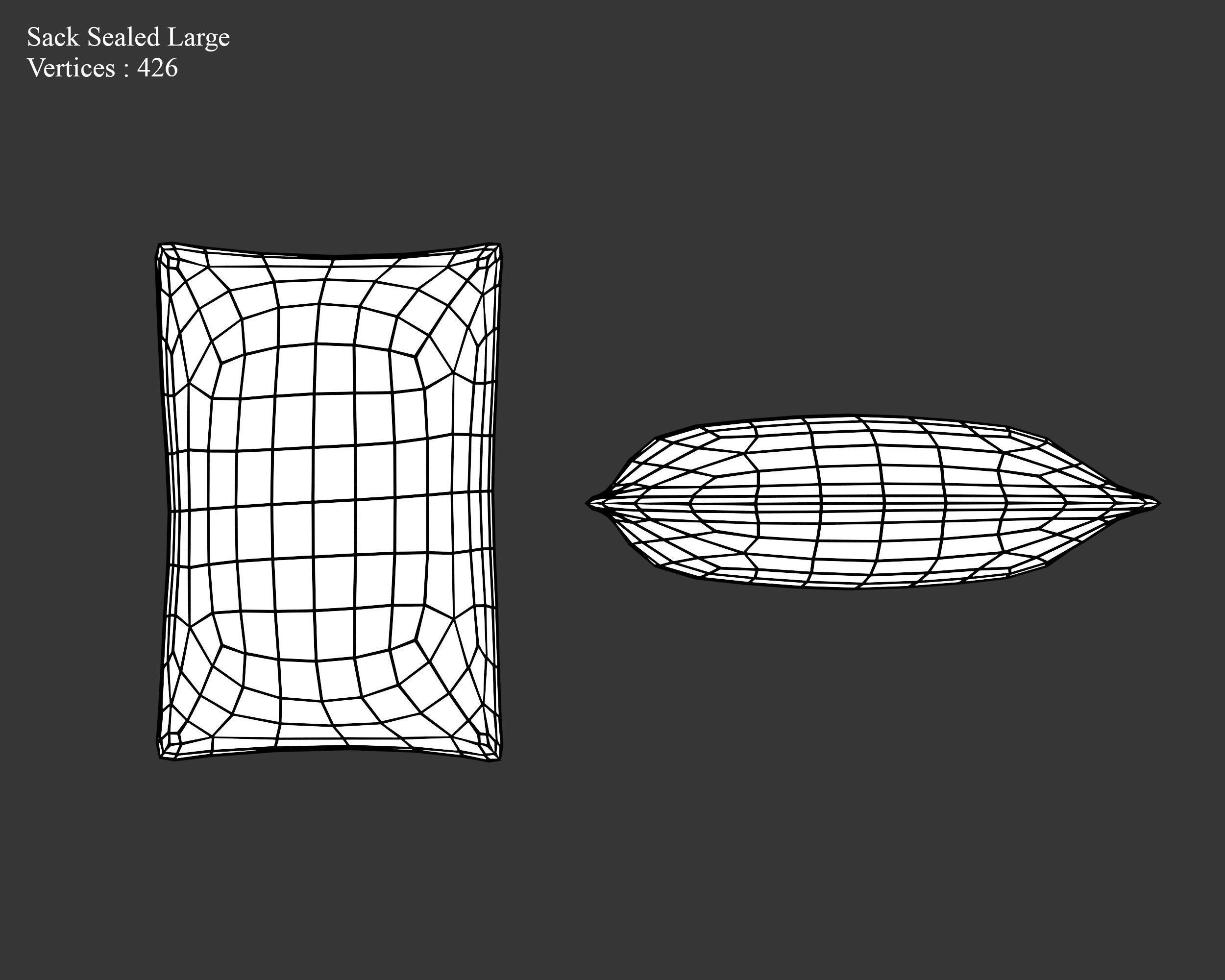 Medieval Containers Burlap Sacks Low-poly 3D model_23