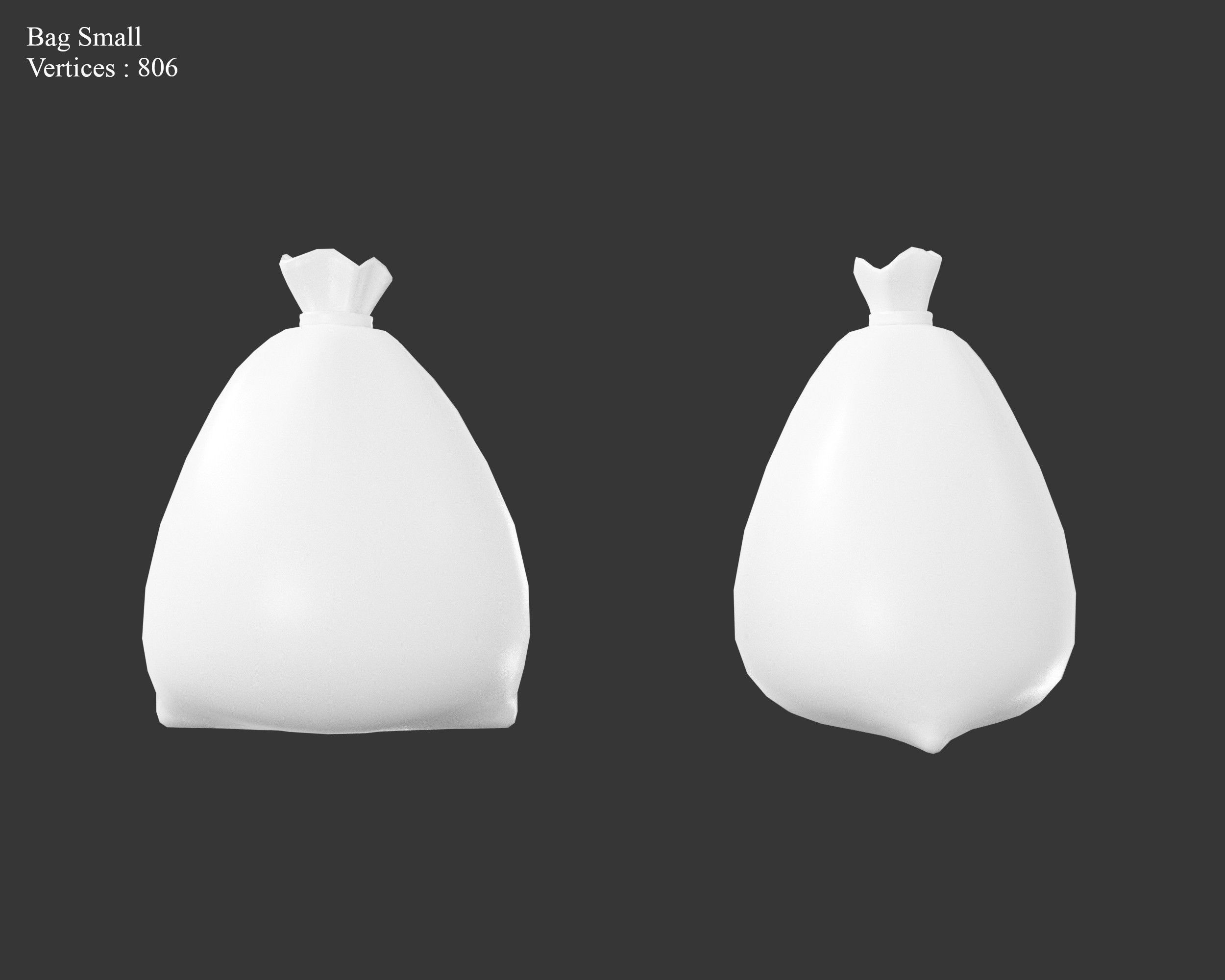 Medieval Containers Burlap Sacks Low-poly 3D model_10